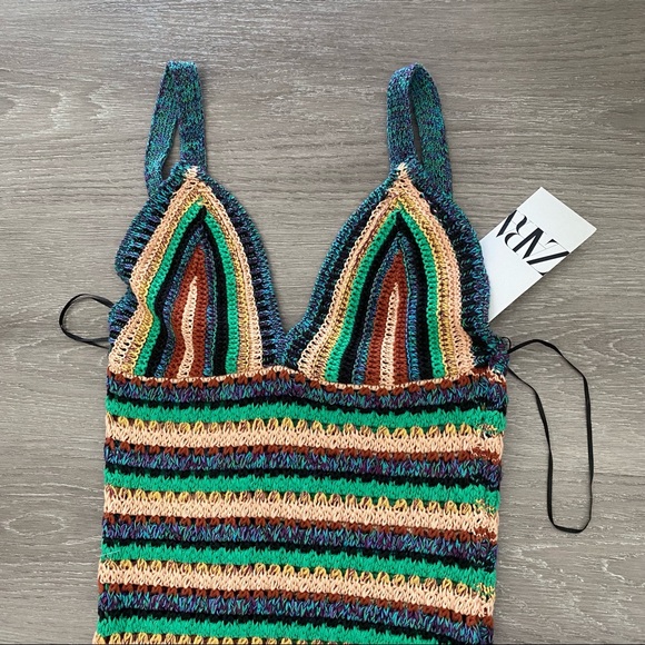 Zara Stripe Knit Multicolor Dress - Picture 9 of 9